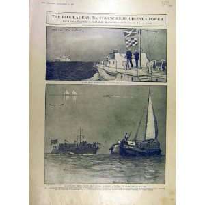  1916 Sea Power Navy Patrol Boat War Ww1 Sketch Print: Home 