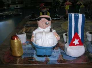 ONE OF A KIND HANDCRAFTED CHESS SET CUBANS VS. CUBAN AMERICANS TRIBUTE 