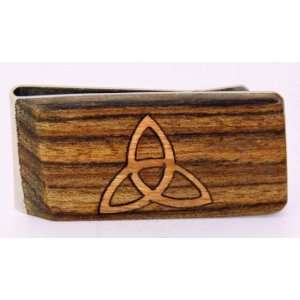   Money Clip with Hand Inlaid Cherry Wood Celtic Knot 