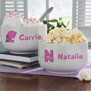    Personalized Bowl for Girls   Alphabet Animals: Kitchen & Dining