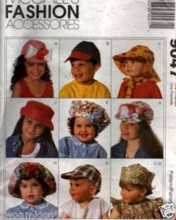 Sewing Pattern Infant Child Baseball Cap Sailor Sun Hat  