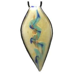  Venetian Style Dichroic Glass Pendant Tear Drop 3907C 