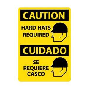     Caution, Hard Hats Required , Bilingual, 14 X 10, .040 Aluminum