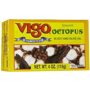 Vigo Octopus In Soy & Olive Oil, Cans, 4 oz, 10 pk:  