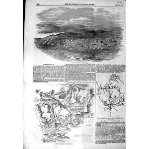   1852 BRITISH CAMP KAFFIR WAR MAP WACHE EM BETJE CAPE