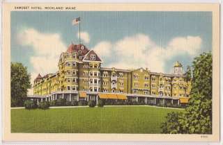 Maine Postcard Samoset Hotel Rockland ME Linen Unused  