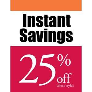  Instant Savings Red Black Sign: Office Products