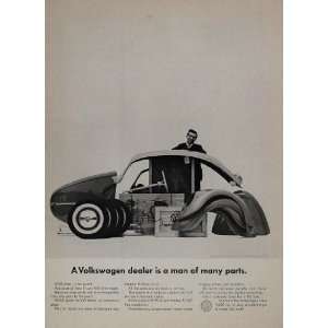  1962 Ad Volkswagen Bug Beetle Dealer Car 5,008 Parts 