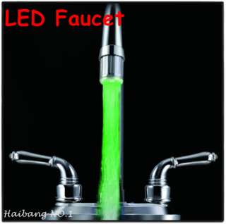 NO Battery Water Faucet Glow 3 LED Temperature Sensor  