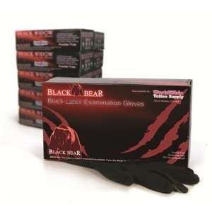Black Bear Exam Grade Tattoo Disposable Gloves (Black Latex) 10 Box/1 