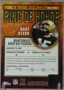 BART STARR 2002 TOPPS RING OF HONOR SUPER BOWL I AUTO  