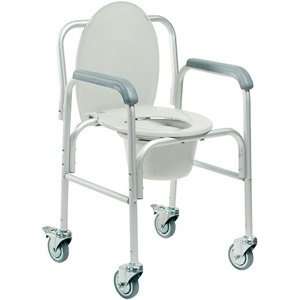 Three In One Aluminum Commodes   Back Bar and Casters With Back Bar 