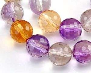 Eye Clean Ametrine Faceted Round Beads 7mm. TOP QUALITY  