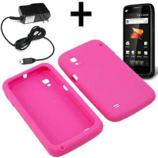   Skin Cover Case For Boost Mobile ZTE Warp N860 + Travel Charger  