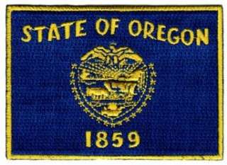    Oregon State Flag Embroidered Patch Iron On OR Emblem: Clothing