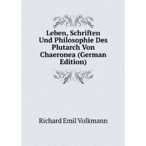   Plutarch Von Chaeronea (German Edition) Richard Emil Volkmann Books