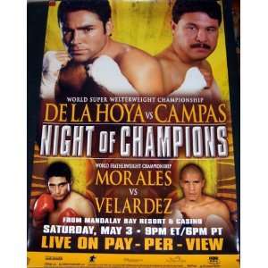  De La Hoya Vs Campas 2003 Championship Large Boxing Poster 