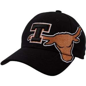   Zephyr Texas Longhorns Black Side Swipe Z Fit Hat: Sports & Outdoors