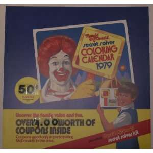  1978 900 950 McDonalds Secret Solver Coloring Calendar 