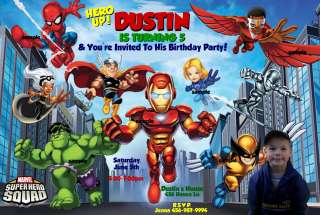 HULK SUPER HERO SQUAD Birthday Invitations  Spiderman  