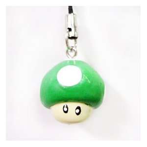  Mario Bros. Cute Toy GREEN Mushroom Phone Charm Toys 