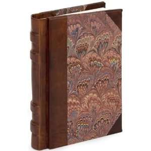   Peacock Metalic Italian Brown Leather Trim Journal: Office Products