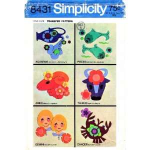  Simplicity 8431 Vintage Transfer Pattern Appliquing Signs 