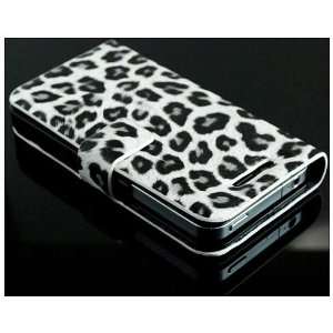   Wallet Leather Case Cover Book Flip Pouch for Apple Iphone 4 4G 4S qh