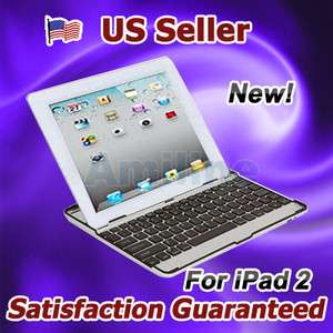   Aluminum Cover Case + Bluetooth Wireless KeyBoard Dock Case for iPad 2