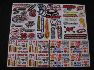 ASSORTED RACING STICKERS/DECALS X 5 SHEETS (D)  