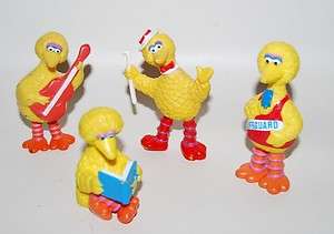 Vintage Muppets Big Bird Sesame Street PVC Figures Lot of 4 Tara Toy 
