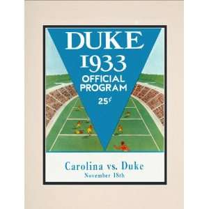  1933 Duke Blue Devils vs. North Carolina Tar Heels 10.5x14 