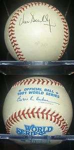 VIN SCULLY SIGNED AUTOGRAPHED 1981 WORLD SERIES MAJOR LEAGUE BASEBALL 
