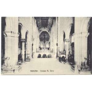   Vintage Postcard Interior of the Basilica of San Zeno Verona Italy