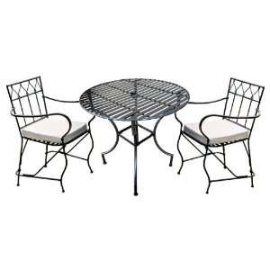  Pangaea Home and Garden Folding Iron Dining Set with Round 