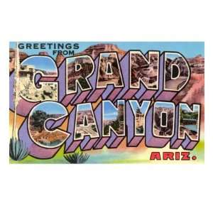 Greetings from Grand Canyon, Arizona Giclee Poster Print 