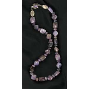  RUSSIAN CHAROITE MIXED SHAPE BEADS NECKLACE ~ Everything 