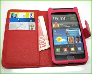   S2 S 2 II I9100 Leather Wallet Case Credit Card Flip Cover HP  