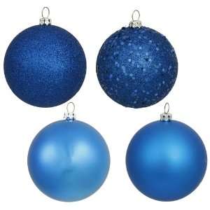  Set of 48 20MM Bright Blue Shatterproof Ball Ornaments in 