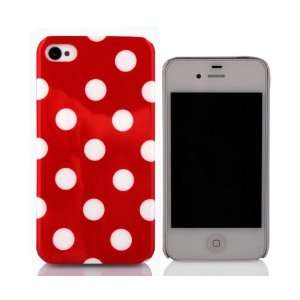   for Apple Iphone 4 4G 4S Red with White Smalll Polka Dots Electronics