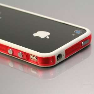  White / Translucent Red Bumper Case for Apple iPhone 4 