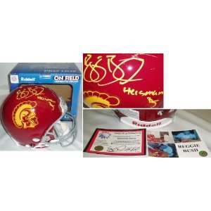  Reggie Bush Signed USC Pro Helmet w/Heisman05: Sports 