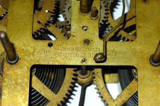 ANTIQUE 1929 INGRAHAM CLOCK MOVEMENT w METAL FACE FRAME & BEVELED 