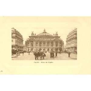   1910 Vintage Postcard Place de lOpera Paris France 