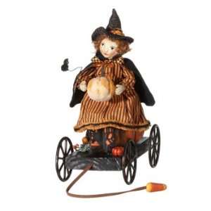  10 Halloween Whimsies Witch on Wagon Halloween Figure 