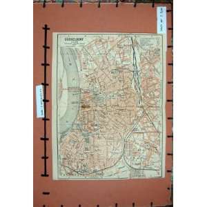  MAP 1910 RHINE STREET PLAN TOWN DUSSELDORF GERMANY