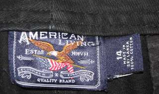American Living Sz 14 Womens Pants Black Kahkis Chinos Casual 7B31 