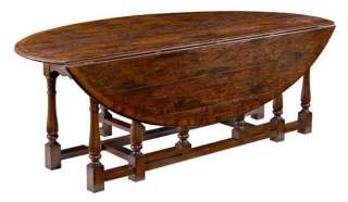 REPRODUCTION ENGLISH DOUBLE GATELEG OVAL DINING TABLE, END DRAWERS 