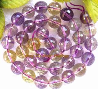 10mm faceted yellow amethyst round gemstone Beads 14  
