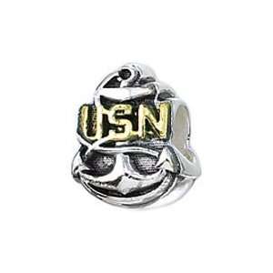  Zable Sterling Silver USN Anchor Bead Jewelry